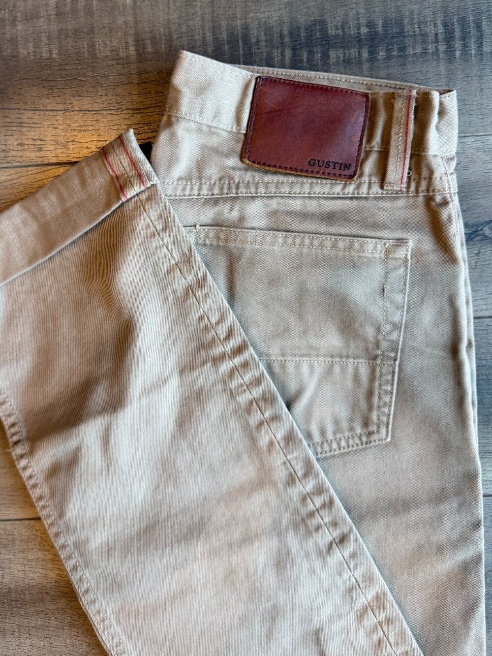 Gustin Slim Pants Khaki Selvedge 30 x 34